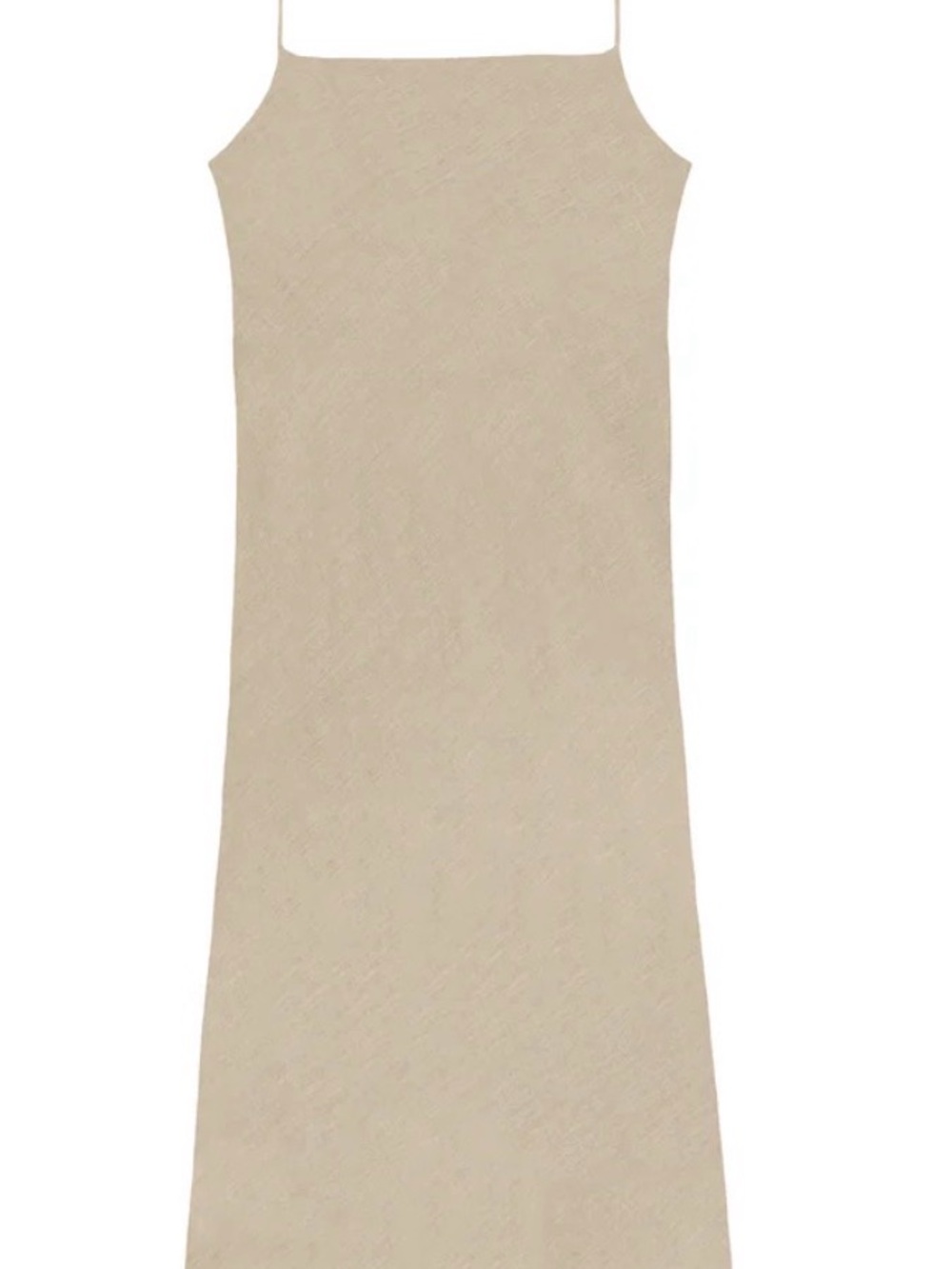 Mikoh Cream Slip Midi Dress with Spaghetti Straps